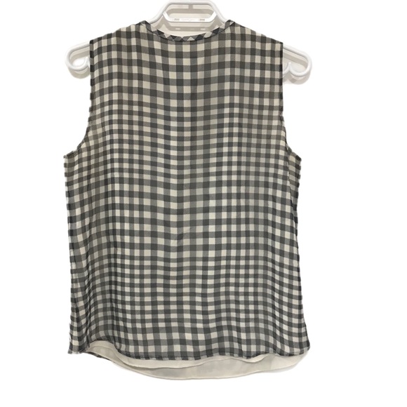 J.Crew Navy&Ivory Plaid Short Sleeve Blouse - Picture 2 of 7